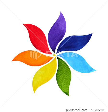 color chakra mandala symbol concept, watercolor color chakra mandala symbol concept, watercolor 53705405
