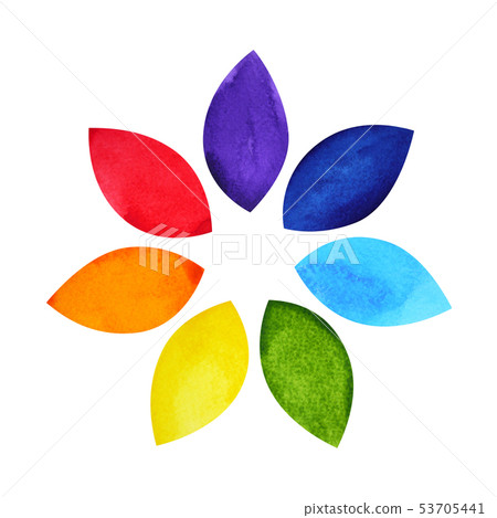 color chakra mandala symbol concept, watercolor 53705441