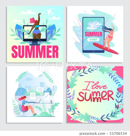 Bright Set Traveling in Summer, I Love Summer. Bright Set Traveling in Summer, I Love Summer. 53706534
