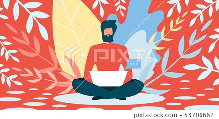 Freelancer Job in Summer Vector Illustration. 53706662