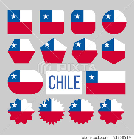 Chile Flag Collection Figure Icons Set Vector 53708519