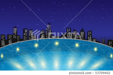 view of swimming pool on the building in the city view of swimming pool on the building in the city 53709402