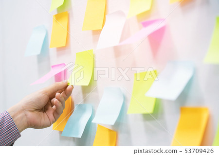 collection of colorful variety post it. collection of colorful variety post it. 53709426