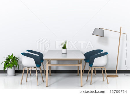 neutral interior with table chair and lamp neutral interior with table chair and lamp 53709734