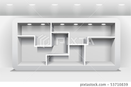 white shelf and light in the white room white shelf and light in the white room 53710839