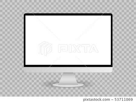 Blank white computer screen mockup. Blank white computer screen mockup. 53711869