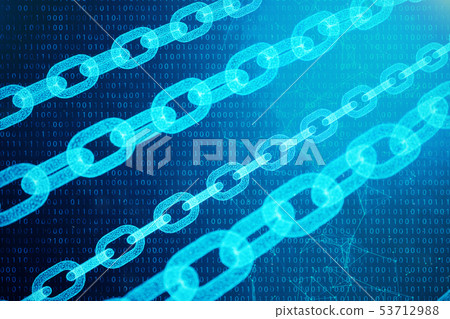 Block chain concept, digital block chain... - Stock Illustration ...