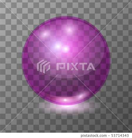 Vector realistic pink transparent glass ball Vector realistic pink transparent glass ball 53714343