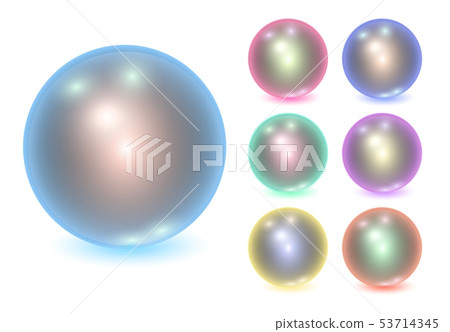 Set of vector realistic color metall balls Set of vector realistic color metall balls 53714345