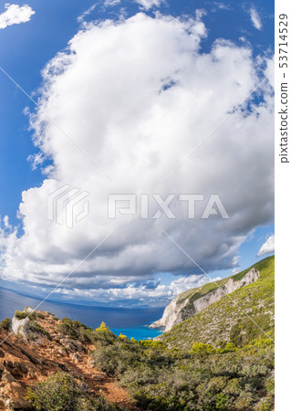 Navagio beach with shipwreck on Zakynthos, Greece 53714529