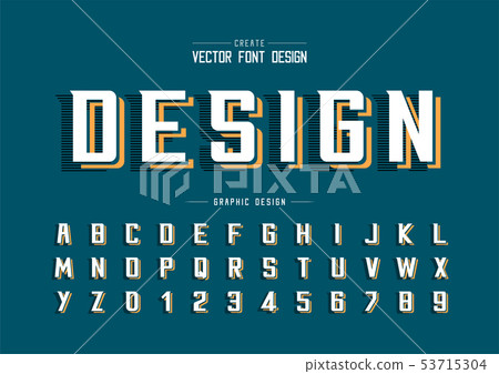 Font and alphabet vector, Line Bold Modern design Font and alphabet vector, Line Bold Modern design 53715304