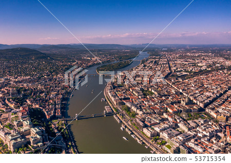 Aerial view of Budapest, Hungary. Aerial view of Budapest, Hungary. 53715354