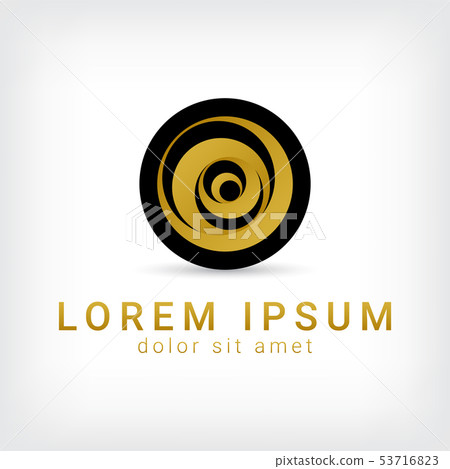 golden circle curve rose logo design template 53716823