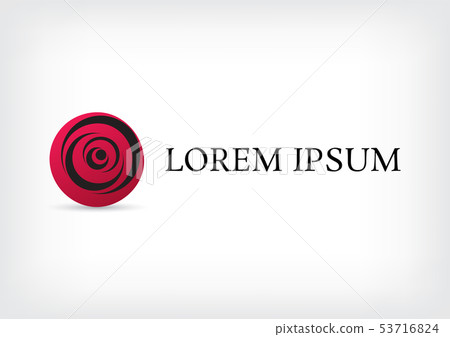 pink red circle curve rose logo design template 53716824