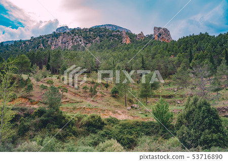 Spanish scenery,hills and blue sky. Mediterranean Spanish scenery,hills and blue sky. Mediterranean 53716890