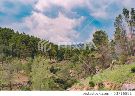 Spanish scenery,hills and blue sky. Mediterranean Spanish scenery,hills and blue sky. Mediterranean 53716891