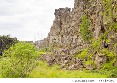 Thingvellir site, famous Icelandic landmark. Thingvellir site, famous Icelandic landmark. 53716969