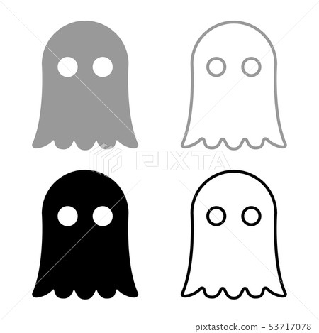 Ghost icon set grey black color Ghost icon set grey black color 53717078