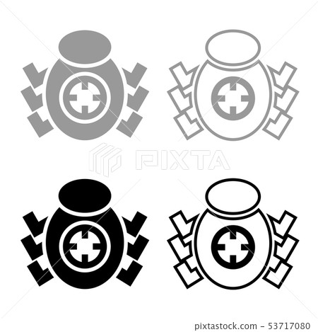 Bug beetle in target sight icon set grey black Bug beetle in target sight icon set grey black 53717080