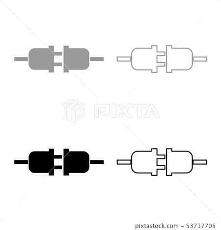 Socket and plug icon set grey black color Socket and plug icon set grey black color 53717705