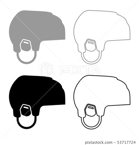 Hockey helmet icon set grey black color 53717724