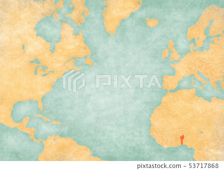 Map of North Atlantic Ocean - Benin 53717868