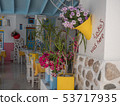 Traditional greek style flower decoration on the street 53717935