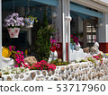 Traditional greek style flower decoration on the street 53717960