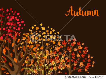 Autumn background with stylized trees. 53718245