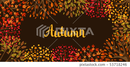 Autumn background with stylized trees. 53718246