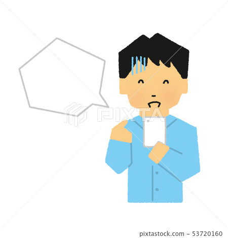 Smartphone, smartphone, balloon, speech balloon, bitter smile (simple touch) Smartphone, smartphone, balloon, speech balloon, bitter smile (simple touch) 53720160