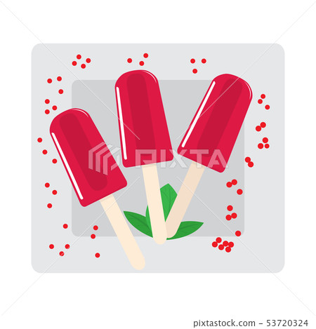 Top view of a popsicles on a plate - Stock Illustration [53720324] - PIXTA