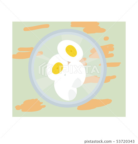 Top view of a boiled eggs 53720343