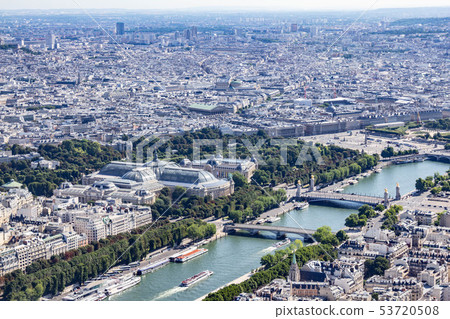 The Parisian Skyline from the Eiffel Tower: Grand Palais 53720508