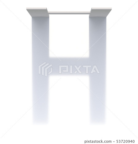 Vertical drop shadow font Letter H 3D Vertical drop shadow font Letter H 3D 53720940