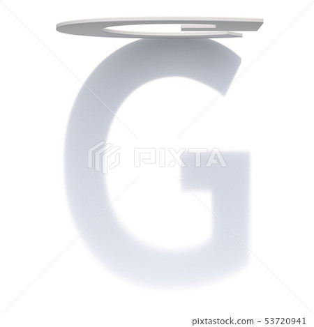 Vertical drop shadow font Letter G 3D 53720941