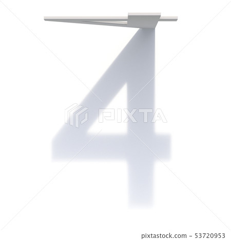 Vertical drop shadow number 4 FOUR 3D Vertical drop shadow number 4 FOUR 3D 53720953
