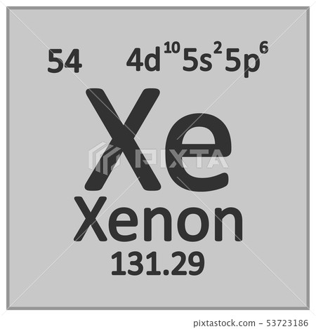 Periodic table element xenon icon. Periodic table element xenon icon. 53723186