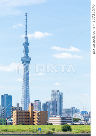 View of Tokyo Sky Tree from Arakawa Bank 53723570