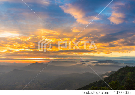 Landscape background and beautiful sunrise in 53724333
