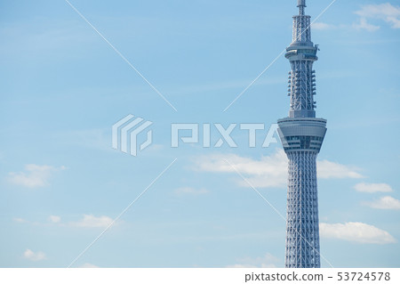 Blue Sky and Tokyo Sky Tree Blue Sky and Tokyo Sky Tree 53724578