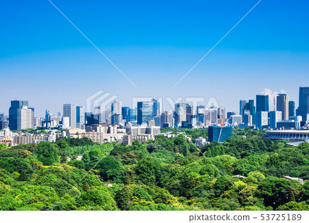 Tokyo City View Shinjuku Gyoen and New National Stadium, cityscape of central Tokyo Tokyo City View Shinjuku Gyoen and New National Stadium, cityscape of central Tokyo 53725189