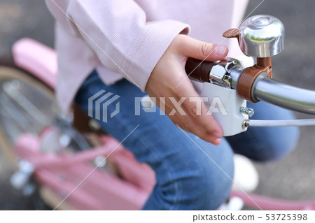 Bicycle (spring clothes girl Japanese kindergarten 3 years old practice training portrait copy space children) Bicycle (spring clothes girl Japanese kindergarten 3 years old practice training portrait copy space children) 53725398