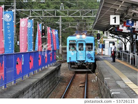 A train to arrive at Kata station Wakayama A train to arrive at Kata station Wakayama 53726115
