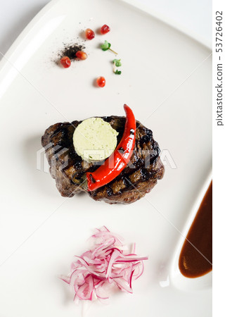 Black Angus Steak Ribeye with herb butter Black Angus Steak Ribeye with herb butter 53726402