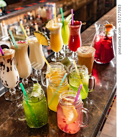 different drinks in the restaurant 53727083