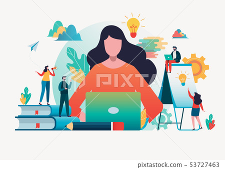 People create idea to success.Flat cartoon 53727463