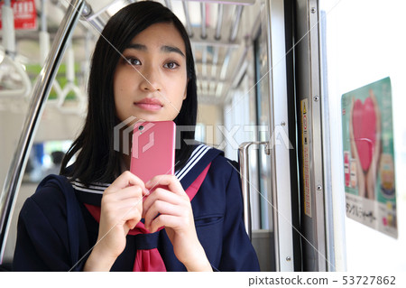 High school girl on the train shooting cooperation "Keio Electric Railway Co., Ltd." 53727862