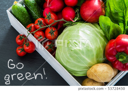 Selection of fresh vegetables from farmers market 53728430