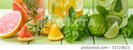 Selection of infused water for detox 53728623